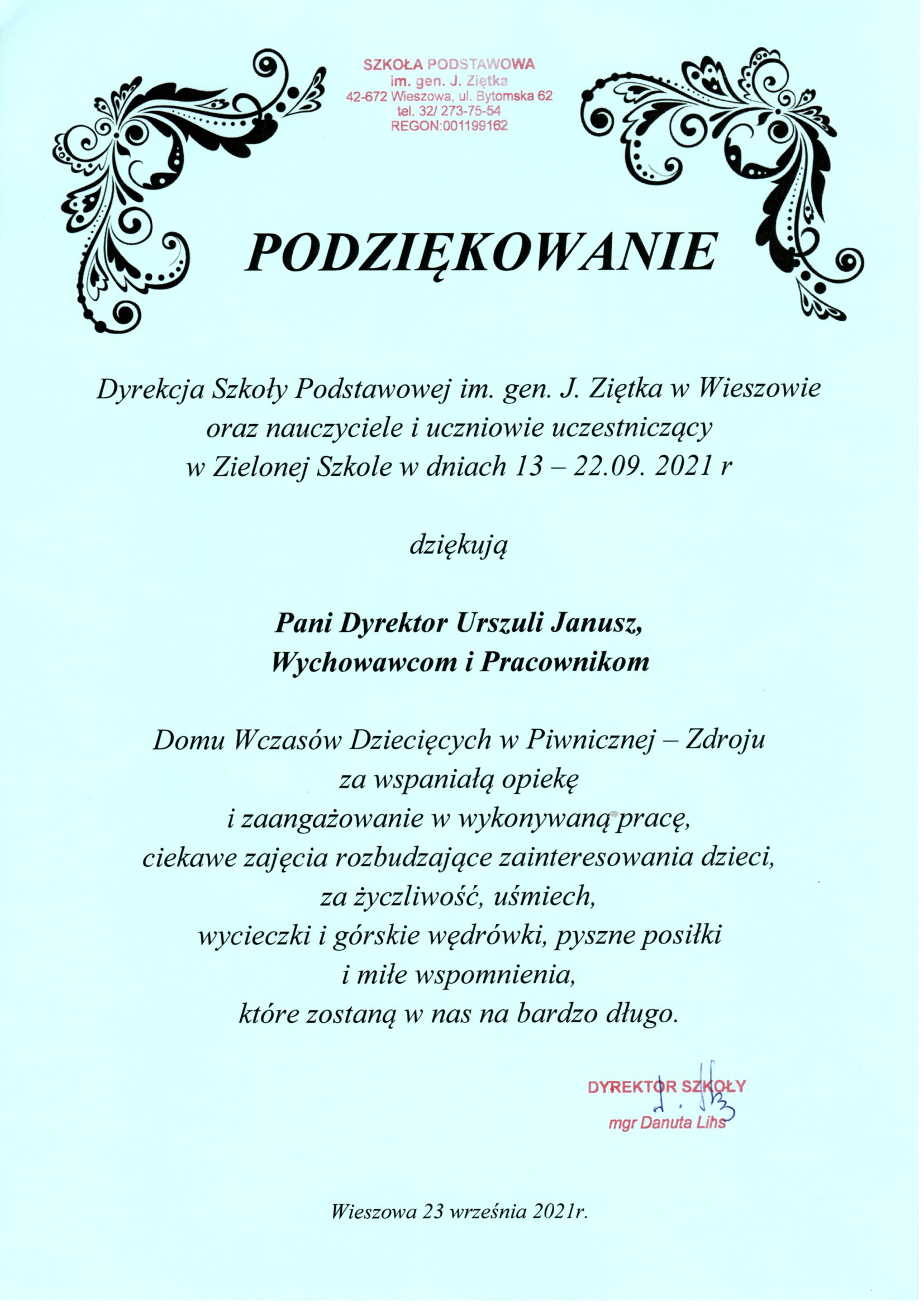 PODZIĘKOWANIE